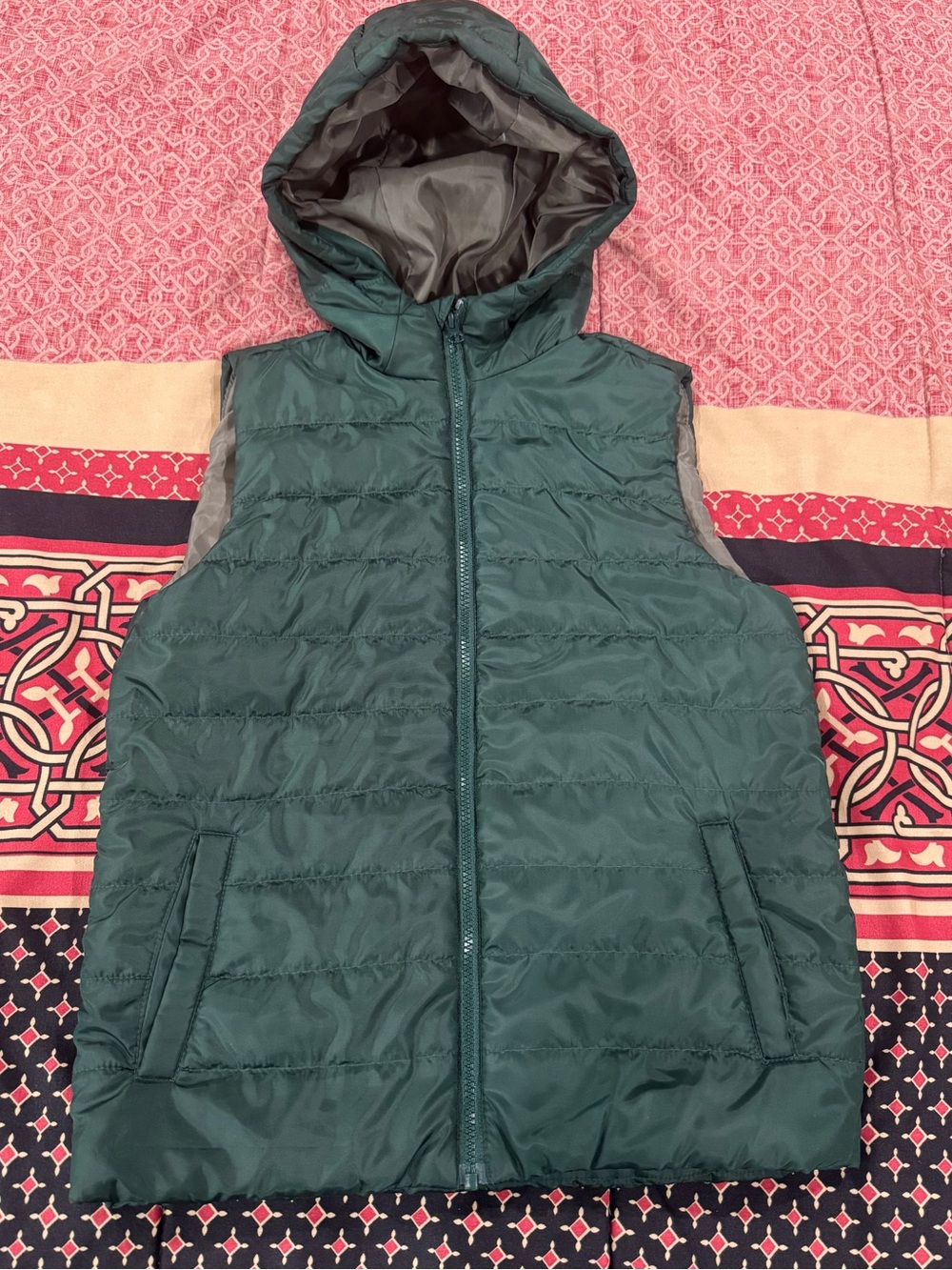 dip Dark Green Quilted Hooded Puffer Vest